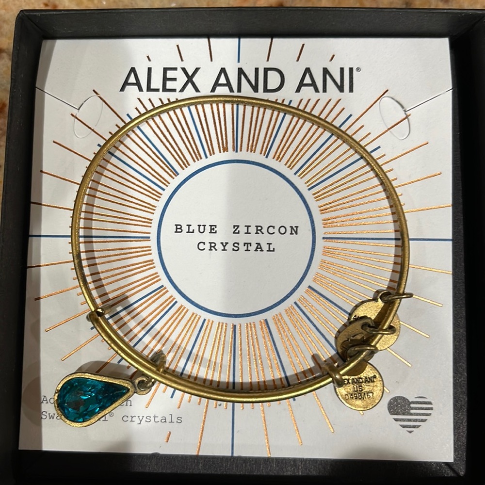 Alex & Ani Blu Zircon Crystal Bracket